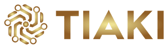 A green background with gold letters that spell out tia.