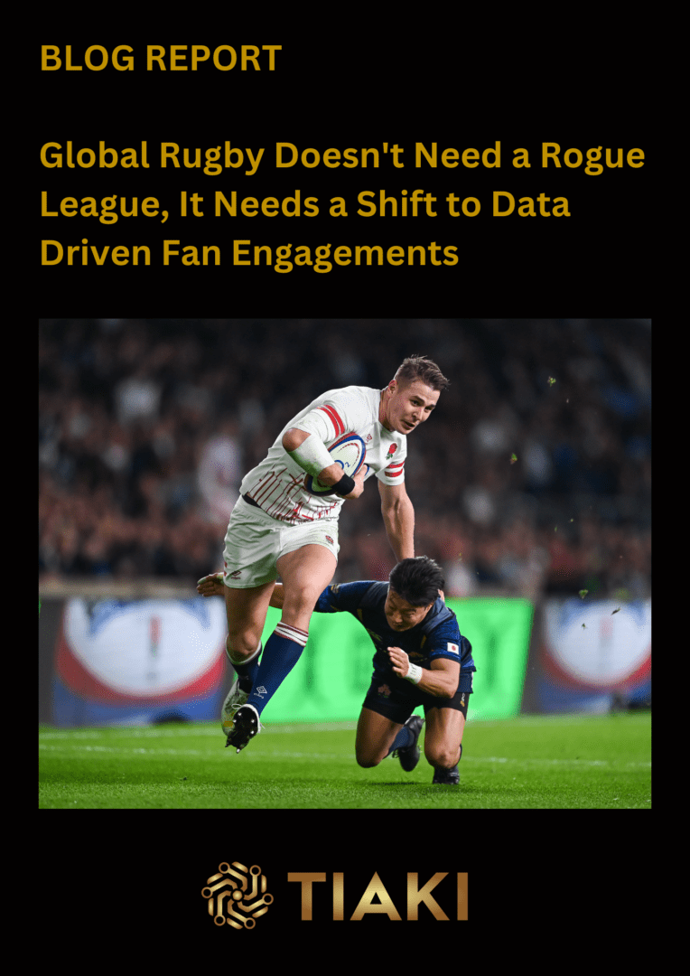 Rugby players in action on the field.