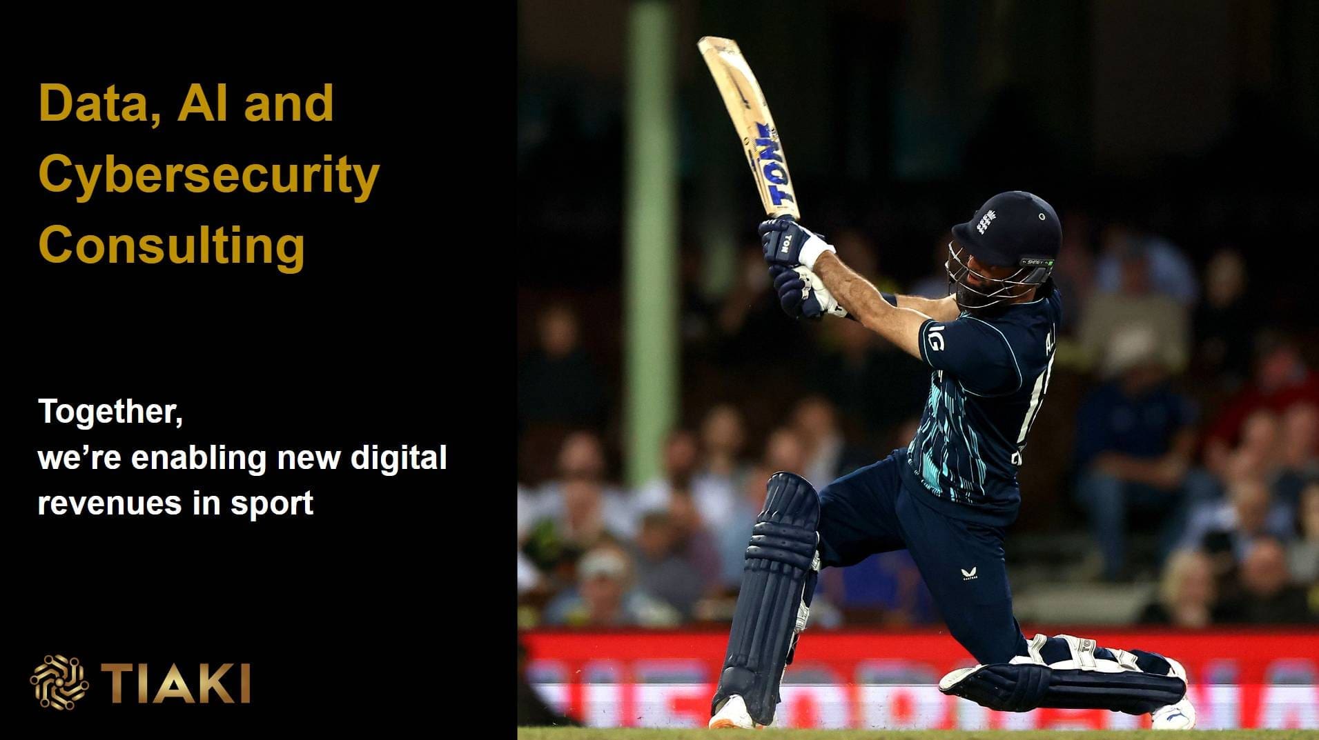 Cricketer batting during a sporting event.
