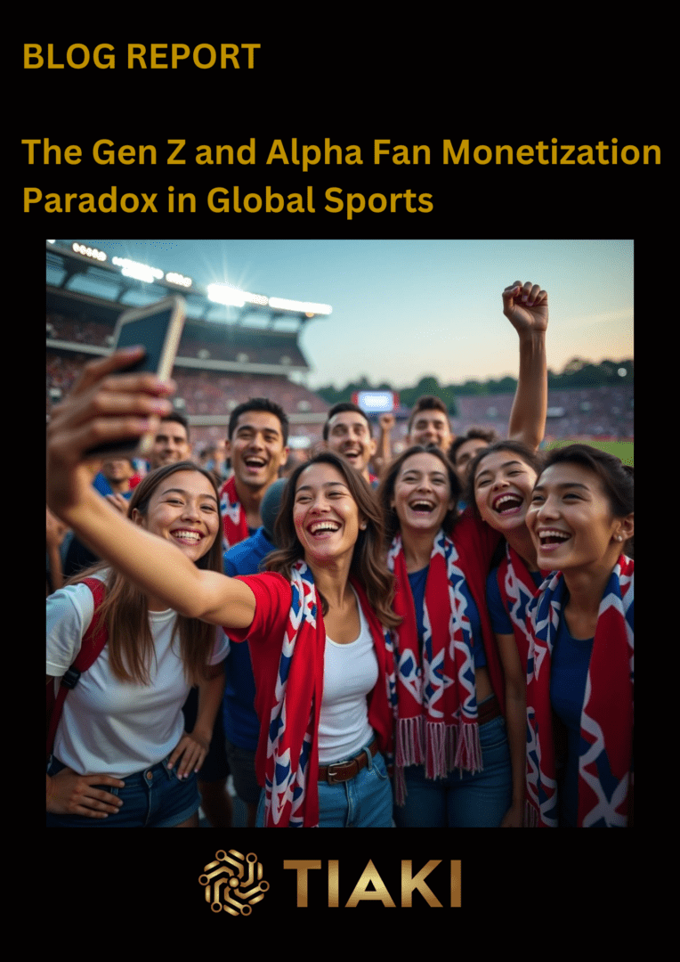 Group of sports fans cheering at stadium.
