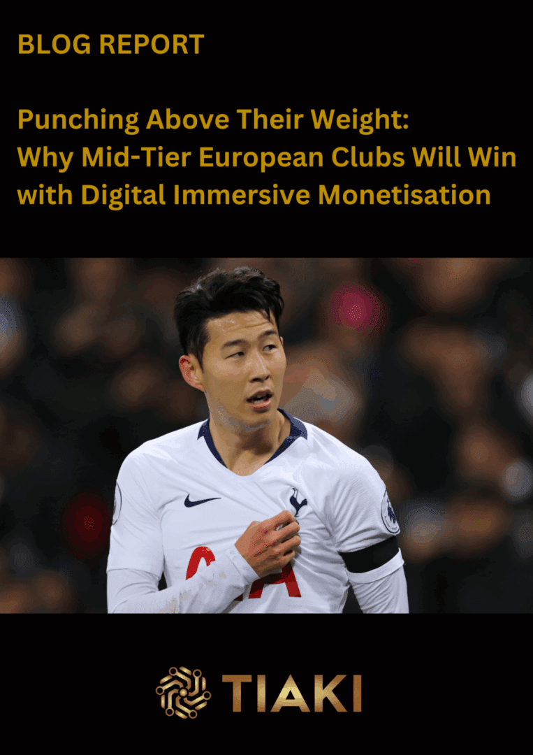 Soccer player with text about digital monetization.