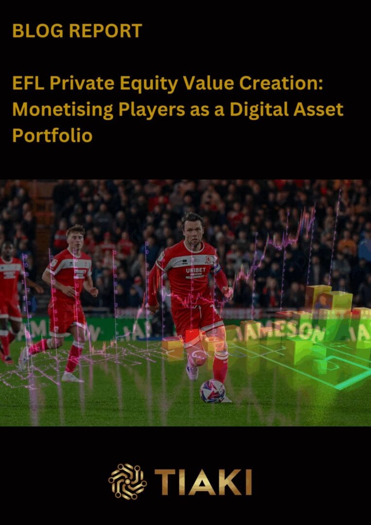 Football players with digital asset graphics overlay.
