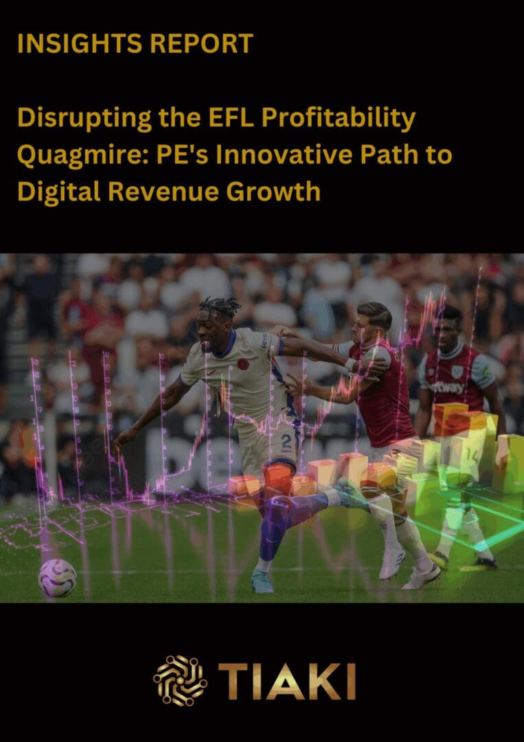 Football match with digital revenue growth overlay.