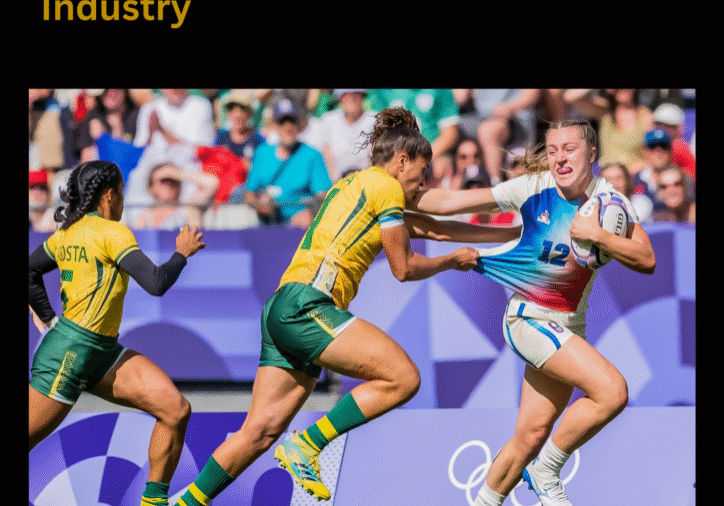 Rugby players competing in an action-packed match.
