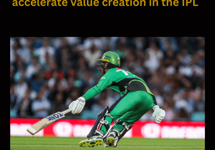 Cricketer playing during a match in IPL.